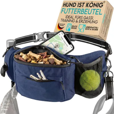 Image de Poche ventrale robuste pour chiens, avec sac à nourriture et distributeur de sacs à déjections