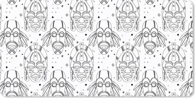 Produktbild von MuchoWow® Mauspad Mousepad Inka - Masken - Muster - Schwarz und weiß 60x30 cm - Mousepads - Maus Mat - Pad - Mausunterlage - Nachhaltig