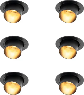 Zdjęcie produktu dla QAZQA - Zestaw 6 nowoczesnych reflektorów wpuszczanych czarnych okrągłych obrotowych - Installa I Salon I Sypialnia - Aluminium - LED odpowiedni GU10