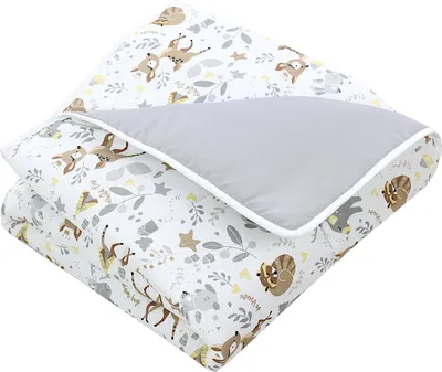 Produktbild von TupTam Baby Spielmatte Kinder Große Spieldecke Gepolstert XXL Krabbeldecke 120 x 120 cm Babyzimmer Schlafteppich, Farbe: Wilde Tiere