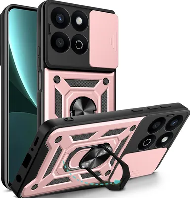 Produktbild von Outdoor Panzer Hülle für Honor 200 Smart Handyhülle mit Slide Kameraschutz Ringhalter in Rosegold
