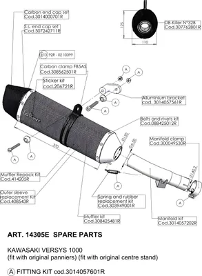 Produktbild von Endschalldämpfer LeoVince Auspuff-Ersatzteil 0230 / 1039, Ø 50mm