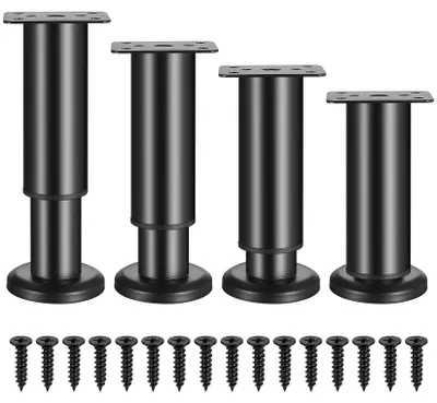 Obrázok produktu pre 4 nastaviteľné nožičky na nábytok, výška 12-18 cm, nosnosť do 500 kg