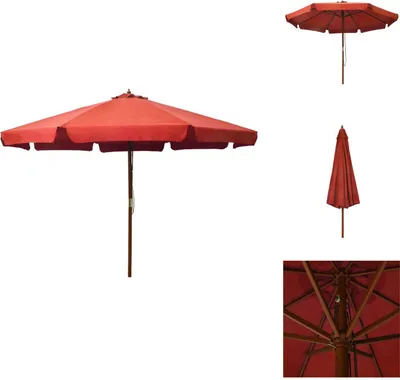 Produktbild von vidaXL Sonnenschirm mit Holzmast 330 cm Terrakotta -  Sonnenschirme & Sonnenschutze