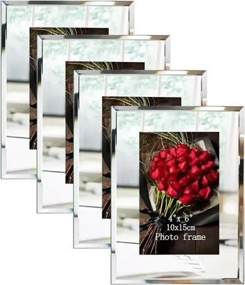 Produktbild von Famanu Fotohalter 10x15 cm - Set aus 4 Stück, Silber