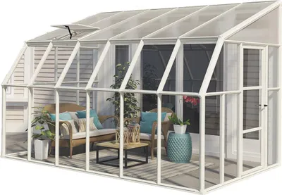 Produktbild von Rion Kunststoff Anlehngewächshaus Sun Room 46 Weiß 384x258x266 cm