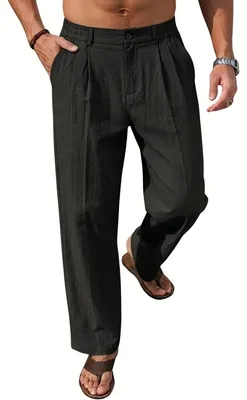 Produktbild von Currero Leinenhose Herren Schwarz XL
