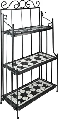 Produktbild von Metallregal mit 3 Mosaikböden 61 x 29 x 114 cm