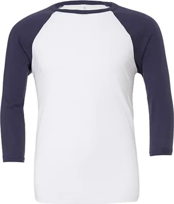 Immagine prodotto di Canvas 3200 | Maglietta da baseball a 3 / 4 maniche da uomo - Colore: Bianco/Navy - Taglia: L