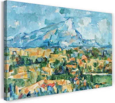 Produktbild von Leinwandbild (100x70cm): Paul Cézanne - Berg Sainte-Victoire, echter Holz-Keilrahmen inkl. Aufhänger, handgefertigt in Deutschland