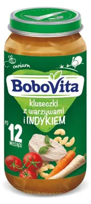 Zdjęcie produktu dla BoboVita Kluseczki z warzywami i indykiem po 12 miesiącu 250 g