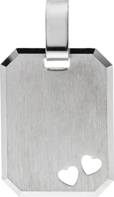 Produktbild von JOBO Anhänger Herz Herzen Gravur Gravurplatte eckig 925 Silber matt Silberanhänger