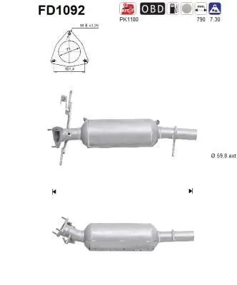 Produktbild von AS FD1092 Dieselpartikelfilter Rußpartikelfilter DPF für LAND ROVER Freelander 2 SUV (L359) Abgasanlage Diesel