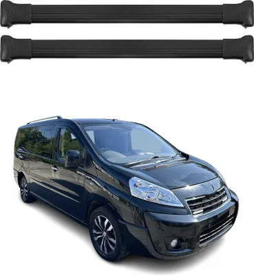 Image de Barres de toit transversales pour Peugeot Expert 2007-2017 Aluminium Noir 2Pcs
