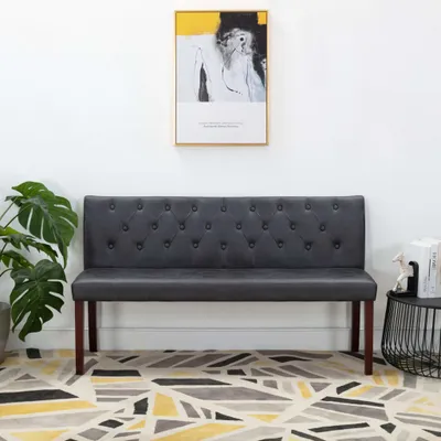 Image de The Living Store Banc 148,5 cm Gris aspect daim