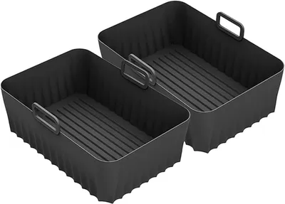 Immagine prodotto di Stampi in silicone per friggitrice ad aria, dimensioni 21,5 x 14,5 cm, confezione da 2, per una cottura più pulita