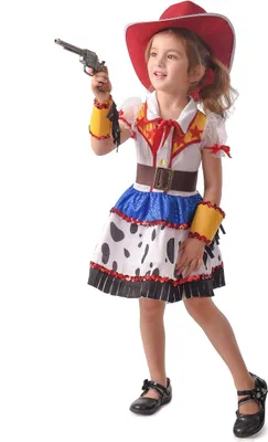 Produktbild von Cartoon-Cowgirl-Kostüm für Mädchen S 3-4 Jahre (92-104cm)