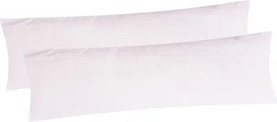 Produktbild von 2er Set Fleece Winter Seitenschläferkissen Bezug in 40x145cm - Weiß - flauschig weich und warm, kuschelig (W-40x145cm-Weiß-2-Stück)