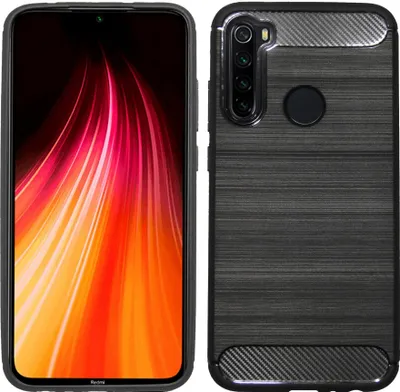 Produktbild von cofi1453® Silikon Hülle Carbon kompatibel mit XIAOMI REDMI NOTE 8 TPU Case Soft Handyhülle Cover Schutzhülle Schwarz