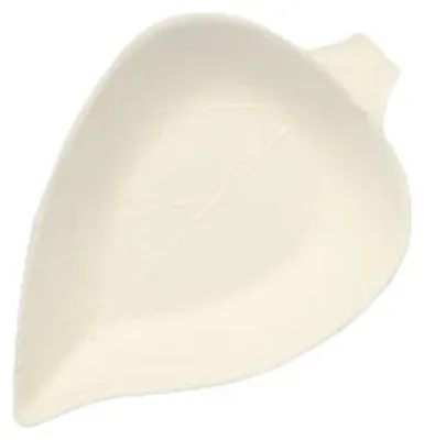 Image de 50 Fingerfood - Assiette, canne à sucre "pure" 8 cm x 6 cm blanc "Leaf