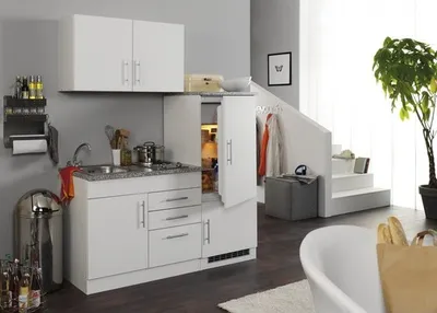 Produktbild von Held Möbel Singleküche mit Geräten Toronto 160 cm weiß matt zerlegt 909.6513