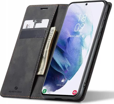 Image de SPACECASE Etui portefeuille pour Galaxy S21+ Noir