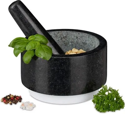 Produktbild von Famanu Mörser und Stößel mit Antirutsch-Basis - Ø 14 cm