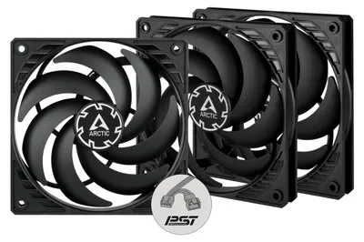 Produktbild von ARCTIC P12 Slim PWM PST 120 mm PWM Lüfter optimiert für statischen Druck mit integriertem Y-Kabel, Ventilator, 12 cm, 300 RPM, 2100 RPM, 0,3 Sone, 71,53 m³/h