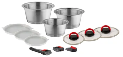 Produktbild von Kuppels 12-tlg. Topf Set QUICK CLACK PRO 12-teilig silberfarben