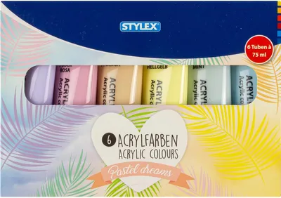 Produktbild von Stylex 28629 Acrylfarbe matt 6er-Set Farben in Tube à 75 ml