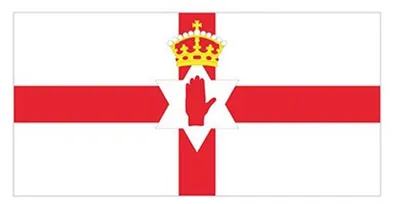 Imagen del producto de Banderines - Fahne, poliéster, Irlanda del Norte LT3331 (150 cm x 90 cm) (Blanco/Rojo)