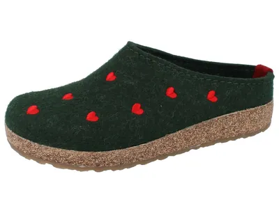 Produktbild von HAFLINGER Grizzly Cuoricino Damen Filzclogs grün Wollfilz - Größe: 41