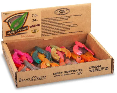 Produktbild von Sänger Iron Claw Moby Paddy Non Toxic Craw Wild Mix 24 Stück Gummikrebs-Set
