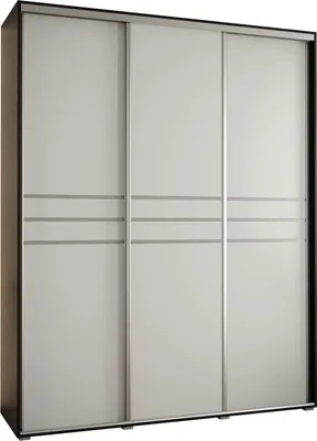 Produktbild von MEBLE KRYSPOL Cannes 10 Schrank mit 3 Schiebetüren - 205,2x200x60 cm - Schwarz Weiß Silber