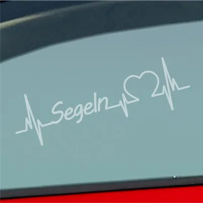 Produktbild von Auto Aufkleber Segeln Herzschlag Wassersport Boot Schiff Sport Liebe 19x6 cm Milchglas Sticker Heckscheibenaufkleber
