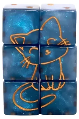 Produktbild von Würfelset D6 Cat Puzzle Galaxy Blue