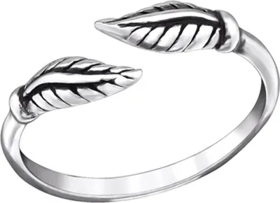 Produktbild von Zehenring Silber 925: Zehring mit Federn / Blättern