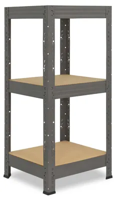 Produktbild von shelfplaza PRO 90x40x40 cm Schwerlastregal in grau mit 3 Böden und 200 kg Traglast pro Boden