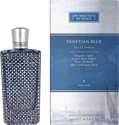 Produktbild von The Merchant Of Venice Venetian Blue, Männer, 100 ml, Apfel, Bergamotte, Zitrone, Ananas, Birke, Schwarzer Pfeffer, Patschuli, Rosa Pfefferkorn, Ambra, Moschus, 1 Stück(e)