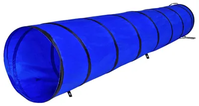Hundetunnel (M) 300x50 cm – faltbar, mit Heringen, blau