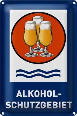 Produktbild von Blechschild Bier 20x30cm Alkoholschutzgebiet Biergläser