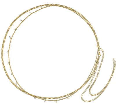 Produktbild von Wildcat Bauchkette - Synthetic Pearl Double Belly Chain - Gold - Chirurgenstahl 316L - wasserfest, langlebig, hautverträglich, Gold