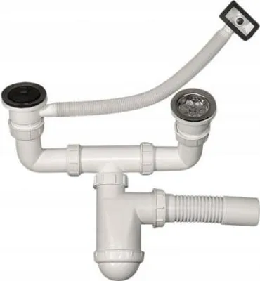 Produktbild von 2-Becken-Siphon - Mit Flexiblem Überlauf - Hj/S2011