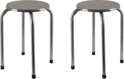 Produktbild von Stapelhocker cappuccino 2er-Set Stapelstuhl Partyhocker Gästehocker Sitzhocker