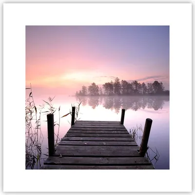 Produktbild von Poster - Poster ohne Rahmen - Morgen Sonnenaufgang Nebel See - 30x30 cm - Wand Bild - Wanddeko - Wandbilder - Kunstposter - Wandposter - Bilder - Kunstdruck - Wandbild - P2XAC30x30-2593