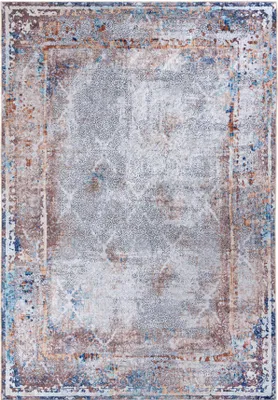 Obrázek produktu pro Šedý Koberec Mazovia- Abstraktní, Vintage Koberec do Obývacího Pokoje, Ložnice, Kanceláře - Lze Prát v Pračce - 140 x 200 cm