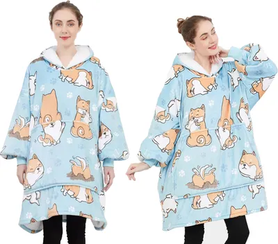 Produktbild von Übergroße Pulli Decke, Oversize Hoodie Blanket, Sweatshirt-Decke, Kapuzenpullover Pullover Sherpa Warmes Sweatshirt