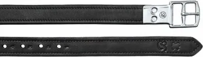 Zdjęcie produktu dla Strzemiona Bates Leder Luxe z klamrami, skórzane, czarne, 147 cm