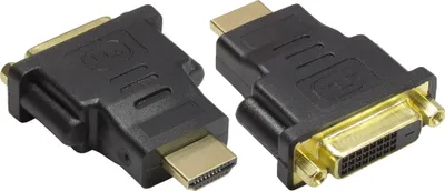 Produktbild von Adapter DVI 24+1 Buchse an HDMI 19pol Stecker, vergoldet, Good Connections®