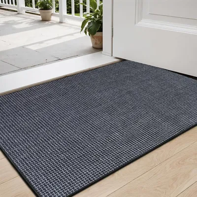 Image de Tapis de sol intérieur, 50 x 80 cm, gris, lavable, antidérapant, très absorbant